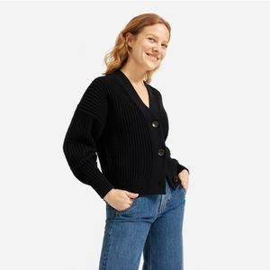 Texture Cotton Crop Cardigan (XS Washed Black)